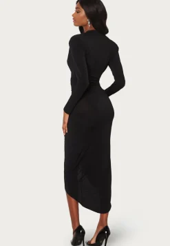 John Zack Long Sleeve Rouch Dress