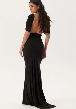 Goddiva Multi Tie Fishtail Maxi Dress