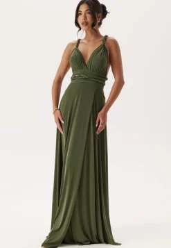 Goddiva Multi Tie Maxi Dress Split