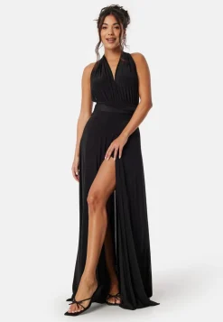 Goddiva Multi Tie Maxi Dress Split