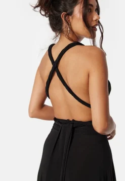 Goddiva Multi Tie Maxi Dress Split