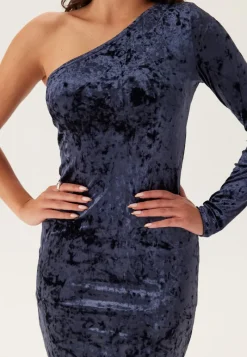 BUBBLEROOM One Shoulder Velvet Dress