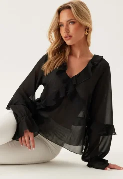 BUBBLEROOM Open Back Frill Blouse