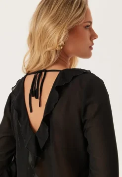 BUBBLEROOM Open Back Frill Blouse