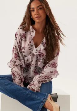 BUBBLEROOM Open Back Frill Blouse