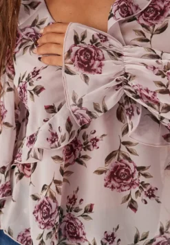 BUBBLEROOM Open Back Frill Blouse