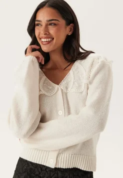 Pieces Pcabby Ls Lace Collar Knit Car