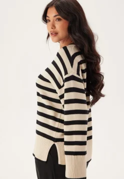 Pieces Pcava Ls O-neck Slit Knit