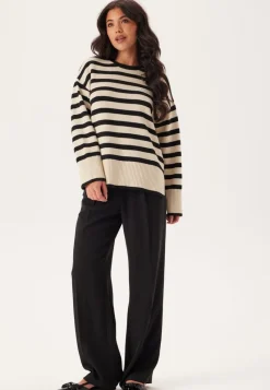 Pieces Pcava Ls O-neck Slit Knit