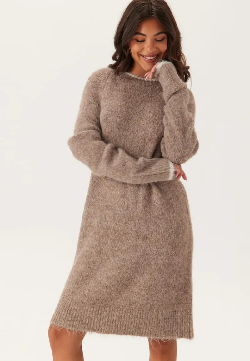 Pieces Pcivy Ls Contrast Knit Dress