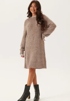 Pieces Pcivy Ls Contrast Knit Dress