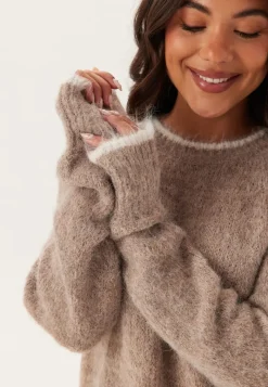 Pieces Pcivy Ls Contrast Knit Dress