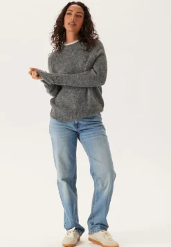 Pieces Pcivy Ls O-neck Contrast Knit