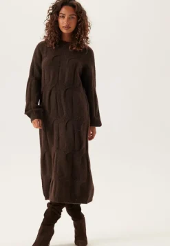 Pieces Pcjenna Ls Cable Knit Midi Dre