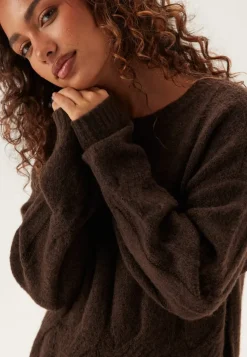 Pieces Pcjenna Ls Cable Knit Midi Dre