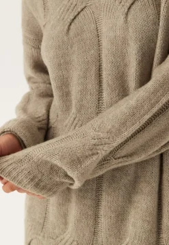 Pieces Pcjenna Ls Cable Knit Midi Dre