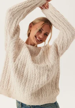 Pieces Pcjisa Ls O-neck Long Cabel Knit