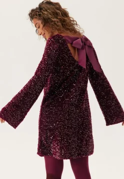 Pieces Pckam Ls Deep Back Bow Dress