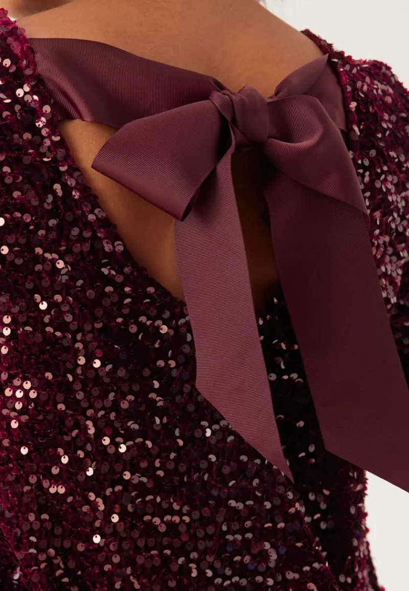 Pieces Pckam Ls Deep Back Bow Dress