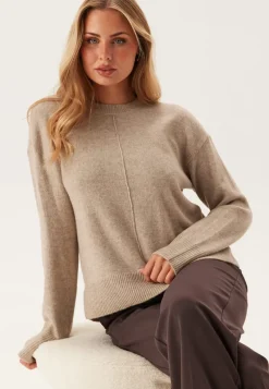 Pieces Pcmalou Ls O-neck Cutline Knit