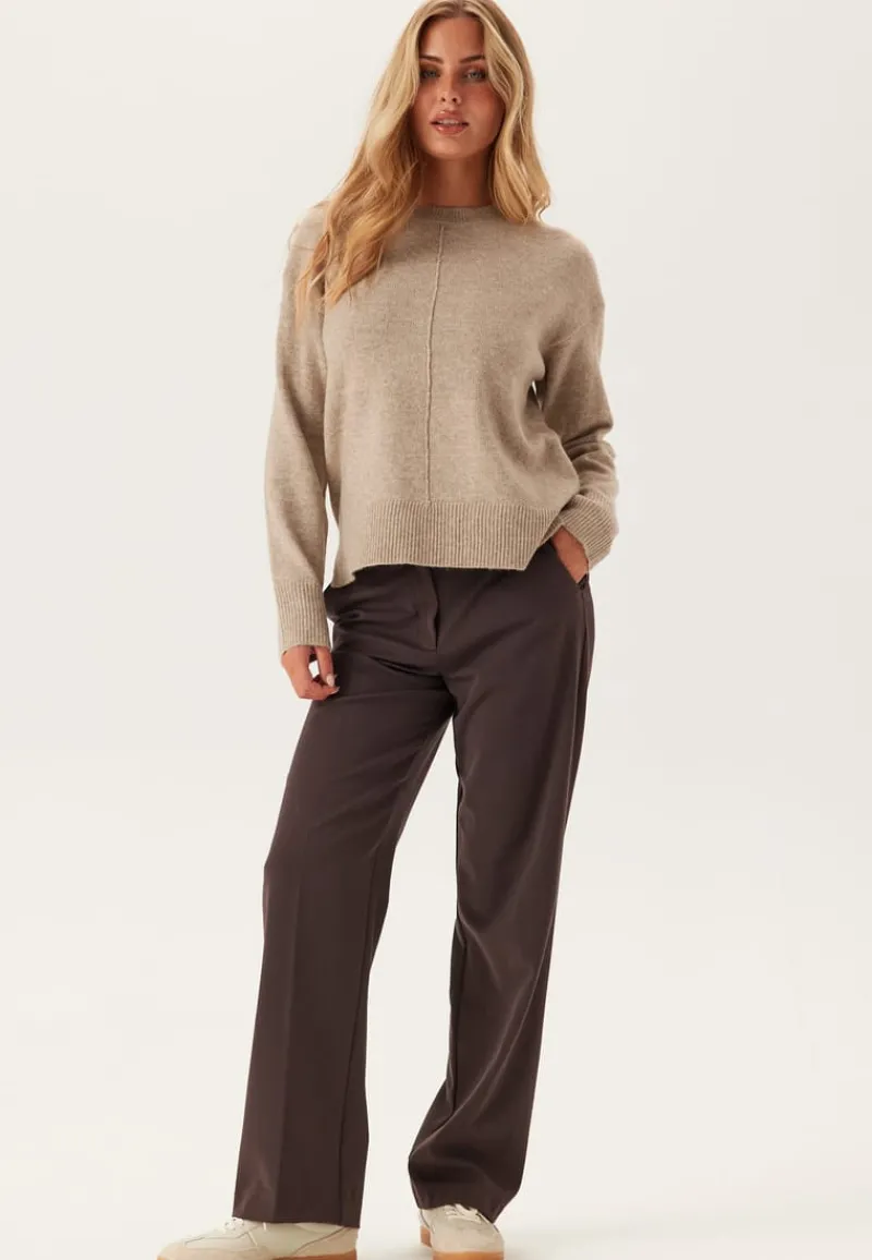 Pieces Pcmalou Ls O-neck Cutline Knit