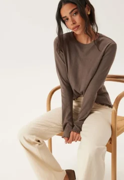 Pieces Pcmarie Ls O-neck Poin Top