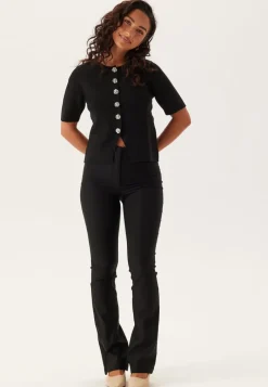 Pieces Pcmarie Ss O-neck Split Knit