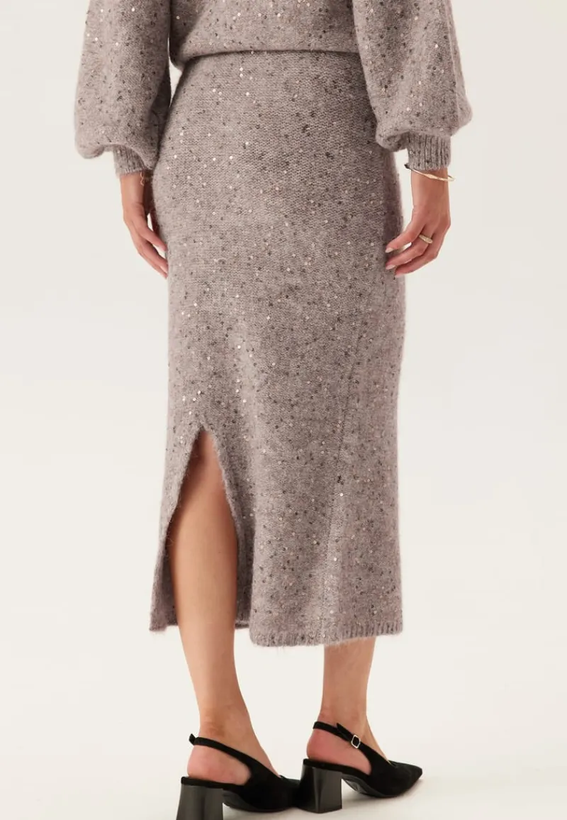 Pieces Pcmesva Hw Sequin Midi Knit Skirt