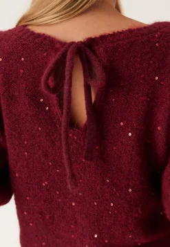 Pieces Pcmesva Ss Sequin Tie Back Knit