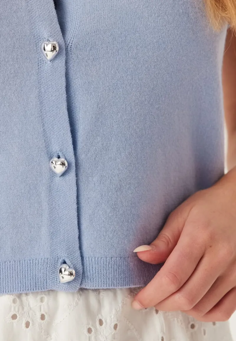 Pieces Pcorina Ss O-neck Knit Cardiga