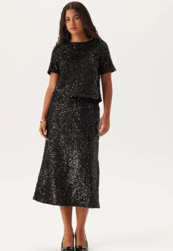 Pieces Pcserena Sequin Hw Midi Skirt