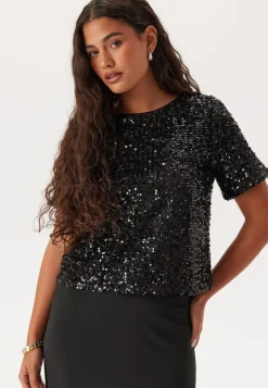 Pieces Pcserena Sequin Ss O-neck Top