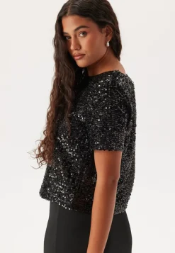 Pieces Pcserena Sequin Ss O-neck Top