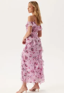 Bubbleroom Occasion Peaky Shoulder Flounce Maxi Dress