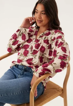 Emelie Olson X Bubbleroom Printed Frill Blouse