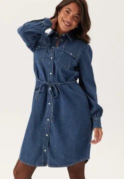 GANT Puff Sleeve Denim Dress
