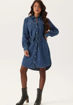 GANT Puff Sleeve Denim Dress