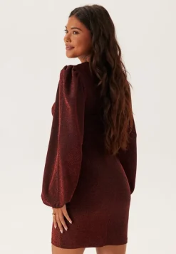 BUBBLEROOM Puff Sleeve Sparkling Dress