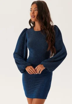 BUBBLEROOM Puff Sleeve Sparkling Dress
