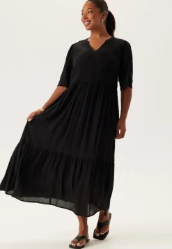 Happy Holly Puff Sleeve Viscose Dress