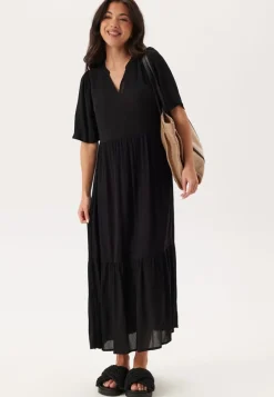 Happy Holly Puff Sleeve Viscose Dress