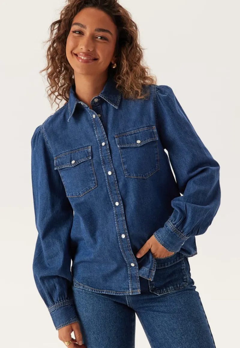 GANT Reg Puff Sleeve Denim Shirt