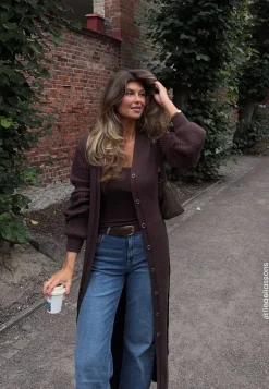 BUBBLEROOM Rib Knitted Cardigan Dress