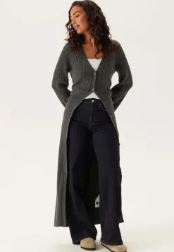 BUBBLEROOM Rib Knitted Cardigan Dress