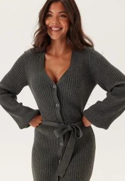 BUBBLEROOM Rib Knitted Cardigan Dress