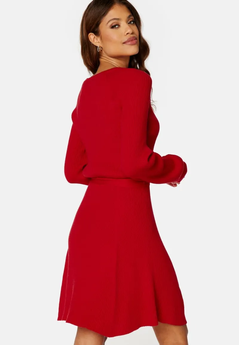 BUBBLEROOM Rib Knitted Skater Dress