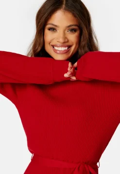 BUBBLEROOM Rib Knitted Skater Dress