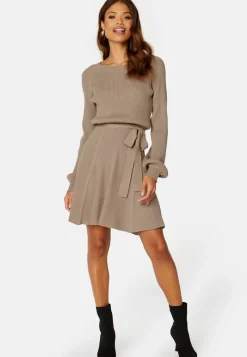 BUBBLEROOM Rib Knitted Skater Dress