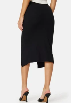 BUBBLEROOM Rib Slit Midi Skirt