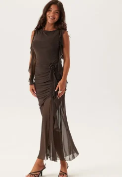 Bubbleroom Occasion Ruched Frill Ankle Dress